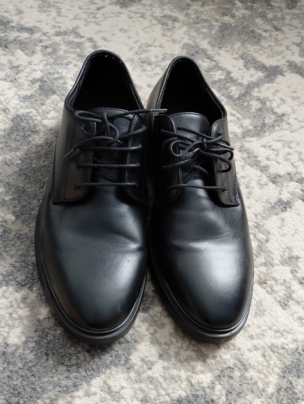 Men's Black Leather Dress Shoes - Classic Lace-Up